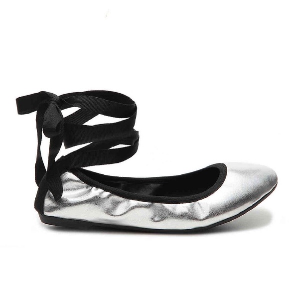 Steve Madden Florrah Ballet Flat Silver Shoes 7 - Picture 6 of 8
